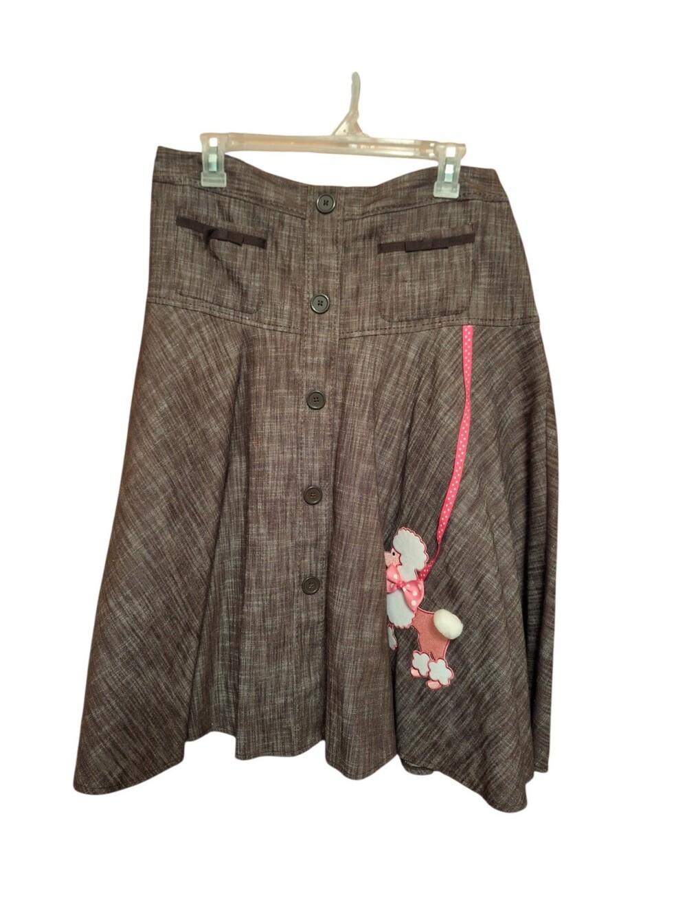 Larry Levine Tweed Poodle Midi Skirt Ladies 12 w/ 50's Vintage HIP HOP style